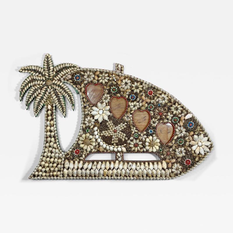 Sea Shell Decorated Photo Frame from Tanzania East Africa 1950s
