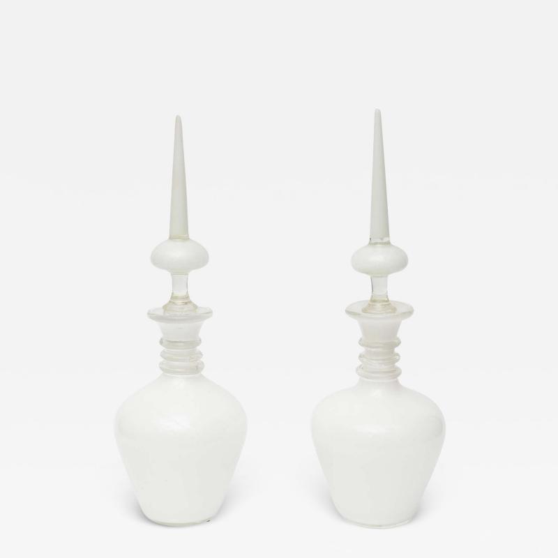 Seguso Vetri d Arte Fine Pair Italian Glass Decanters Seguso Murano
