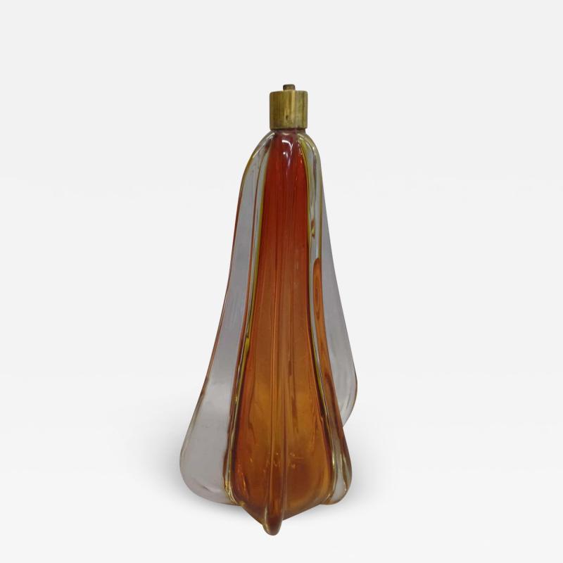 Seguso Vetri d arte Handblown Mid Century Modern Murano Venetian Glass Table Lamp Base by Seguso