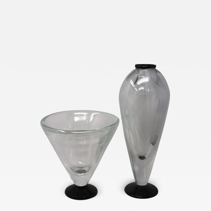 Seguso Viro Matante Vase and Bowl by Seguso Viro