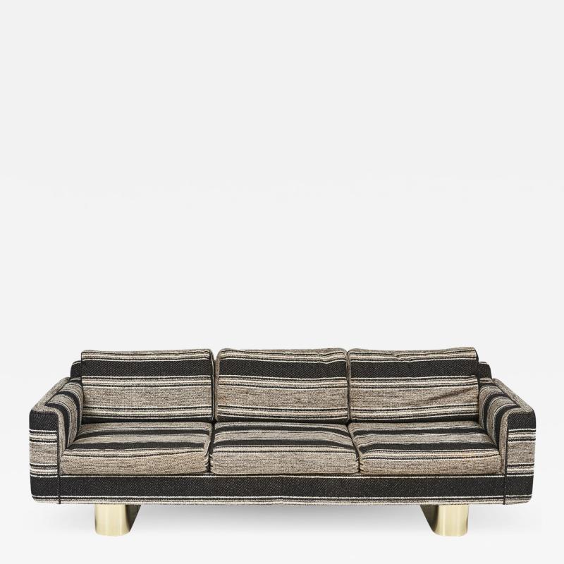 Selig 1970s Sofa on Brass Plinth Bases