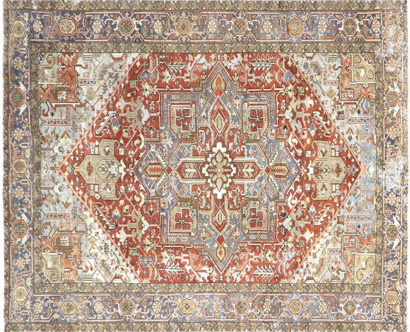 Semi Antique Persian Heriz Rug 94 x 119 