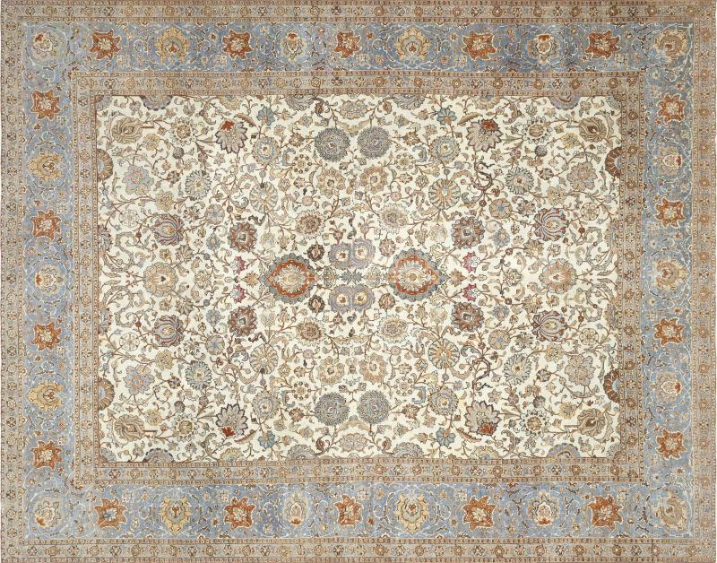Semi Antique Persian Tabriz Rug 103 x 131 