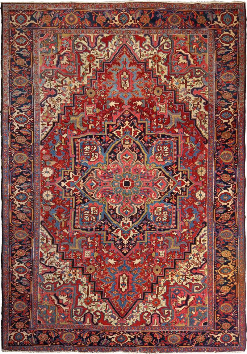 Semi Antique Room Size Heriz Rug circa 1930 40 8 x 11 5