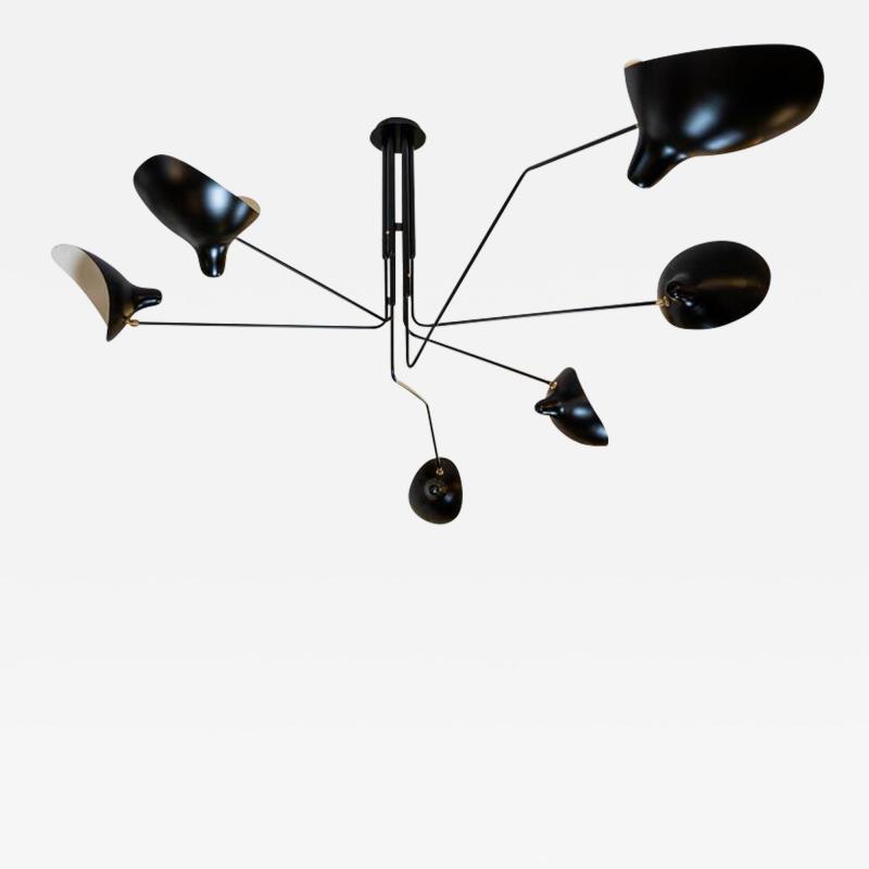 Serge Mouille BLACK COLOR SERGE MOUILLE DESIGN 6 ARMS CEILING LIGHT