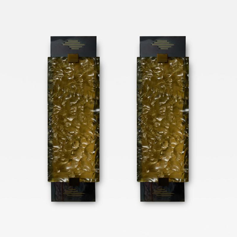 Serge Mouille Pair of Metal and Resin Wall Sconces by Serge Mouille