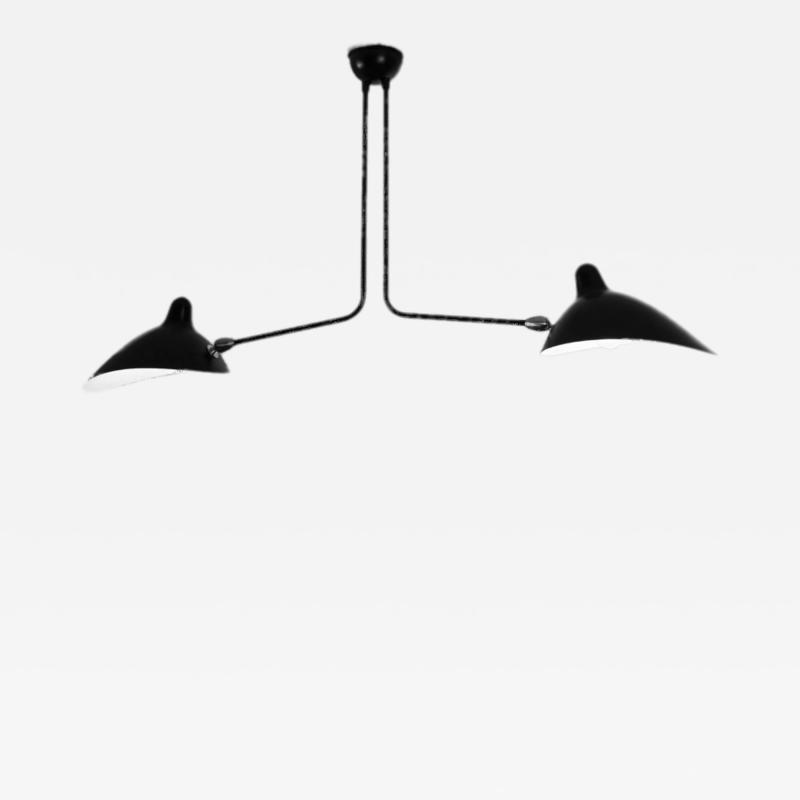 Serge Mouille Serge Mouille Black or White 2 Arm Ceiling Lamp