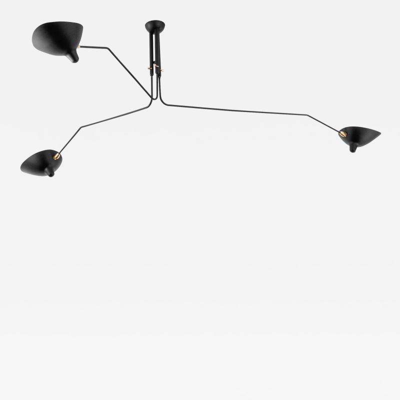 Serge Mouille Serge Mouille Black or White 3 Arm Ceiling Lamp