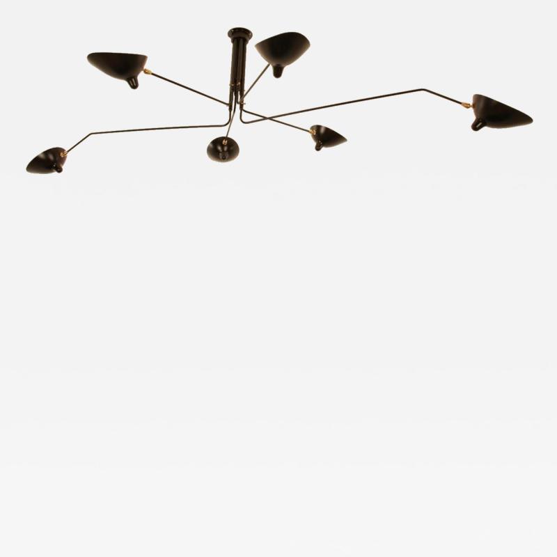 Serge Mouille Serge Mouille Black or White 6 Arm Ceiling Lamp