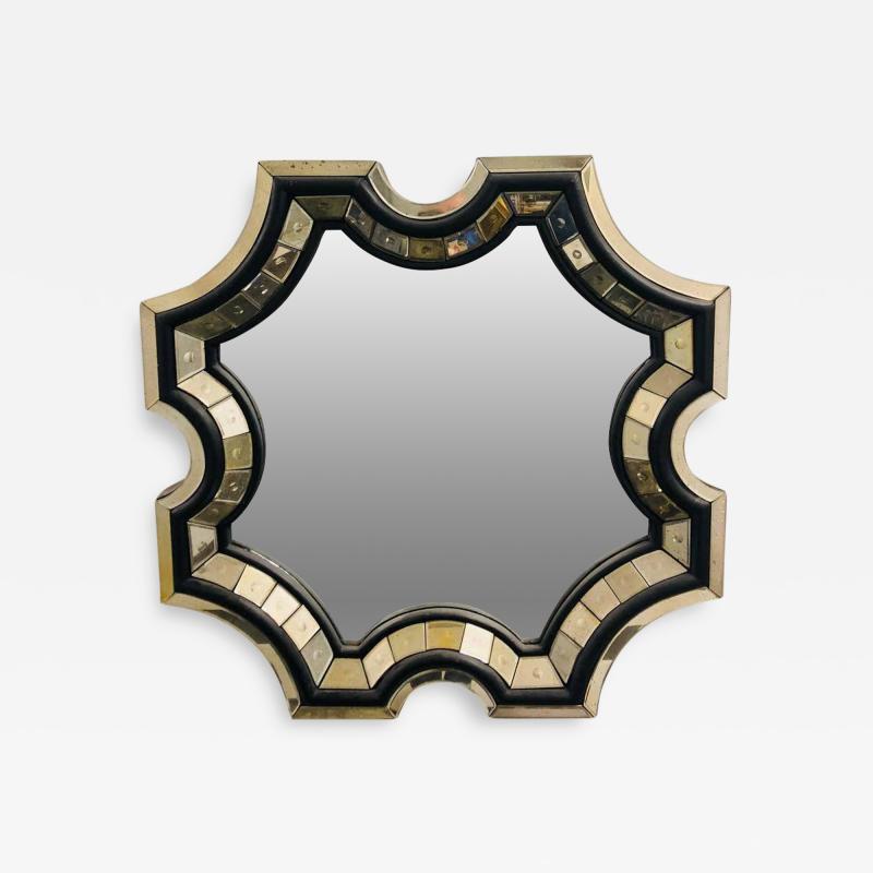 Serge Roche 2 French Midcentury Style Venetian Octagonal Mirrors in Style of Serge Roche