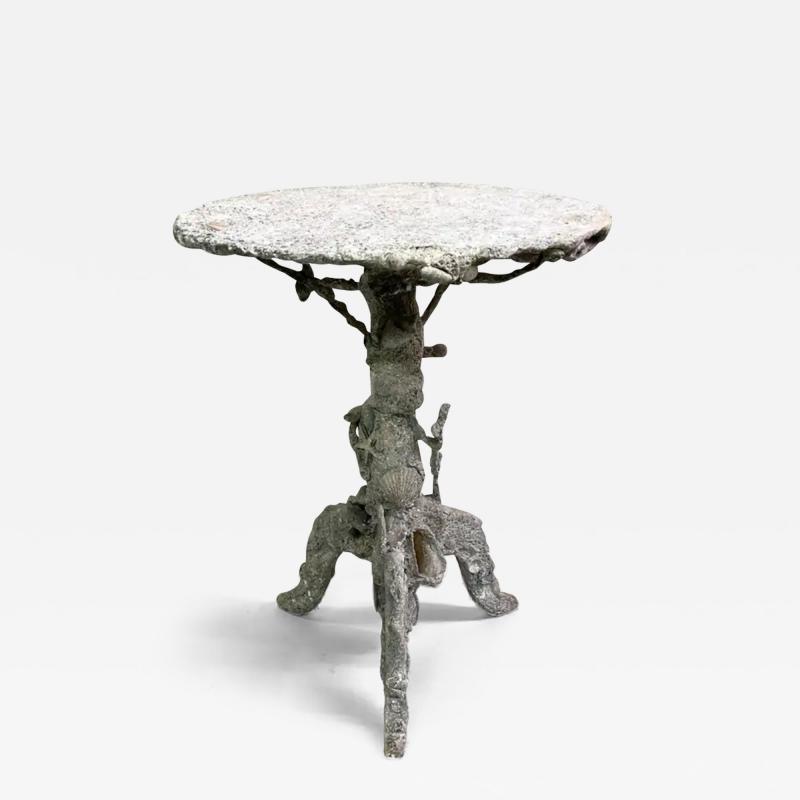 Serge Roche French Encrusted Shell Grotto Side Table by Serge Roche for Maison Jansen 1940