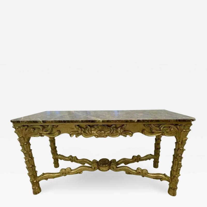 Serge Roche Mid Century Fleur de Lis Console Marble Serge Roche Style