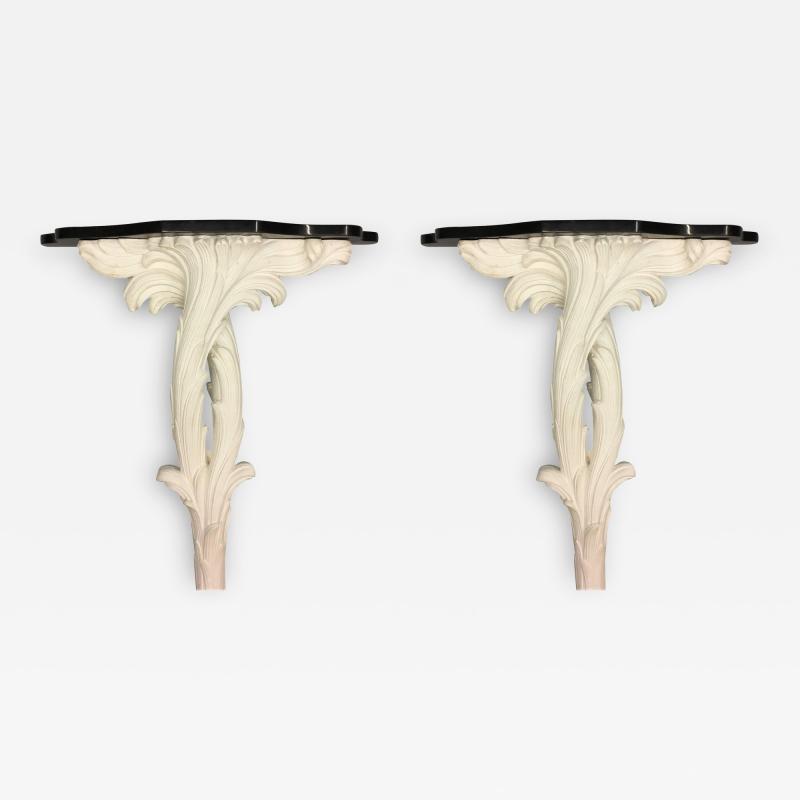 Serge Roche Two French Mid Century Modern Plaster Consoles Attributed to Serge Roche