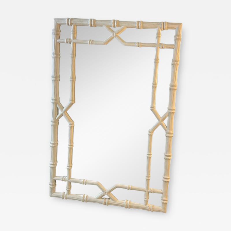 Serge Roche WHITE FAUX BAMBOO MIRROR IN THE MANNER OF SERGE ROCHE