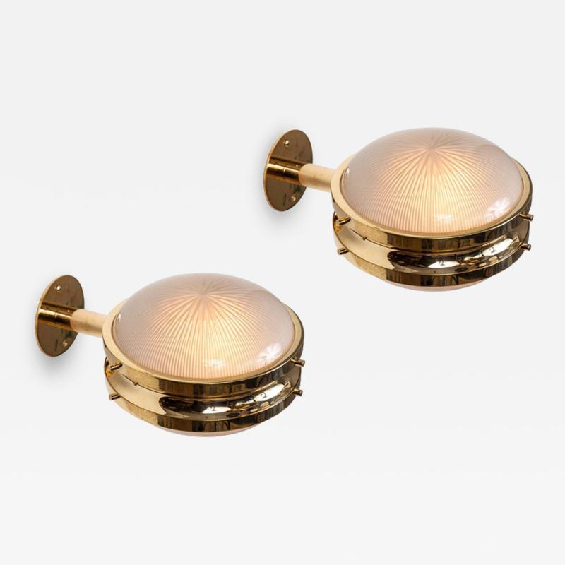 Sergio Mazza 1960s Sergio Mazza Brass Gamma Wall or Ceiling Lights for Artemide