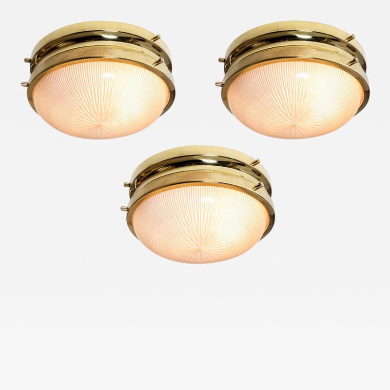 Sergio Mazza 1960s Sergio Mazza Brass Sigma Wall or Ceiling Lights for Artemide