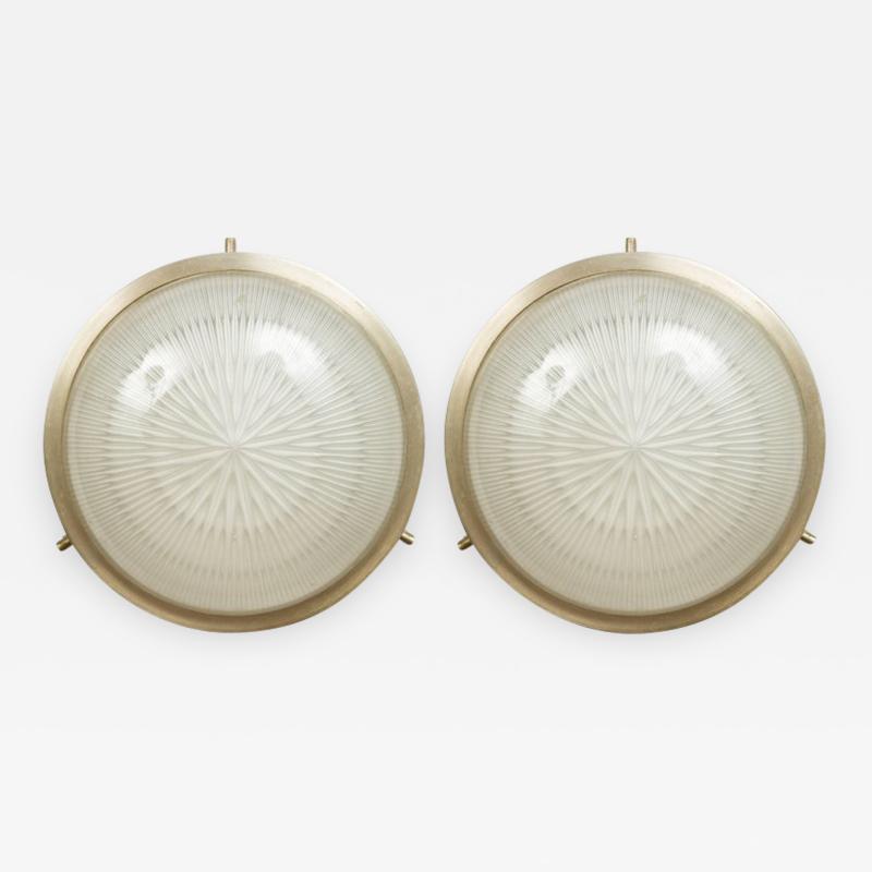 Sergio Mazza Pair of 1960s Sergio Mazza Petite Sigma Wall or Ceiling Lights for Artemide