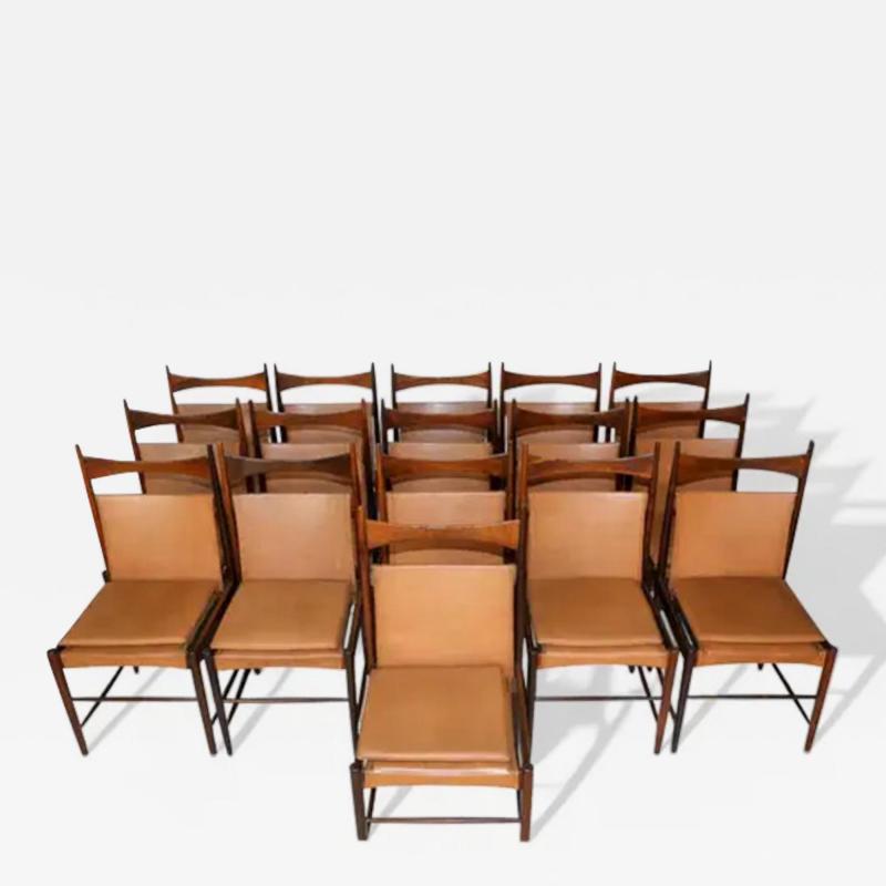 Sergio Rodrigues 16 Brazilian Modern Cantu Alta Dining Chairs by Sergio Rodrigues 1960s