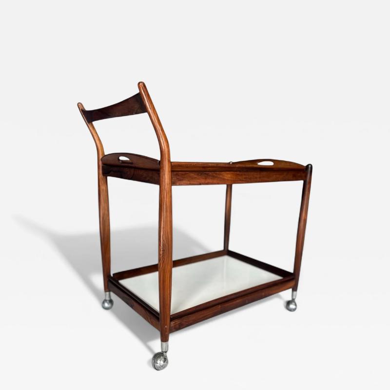 Sergio Rodrigues Bar Cart in Rosewood with Removable Trays Sergio Rodrigues 1960s Lot 298A