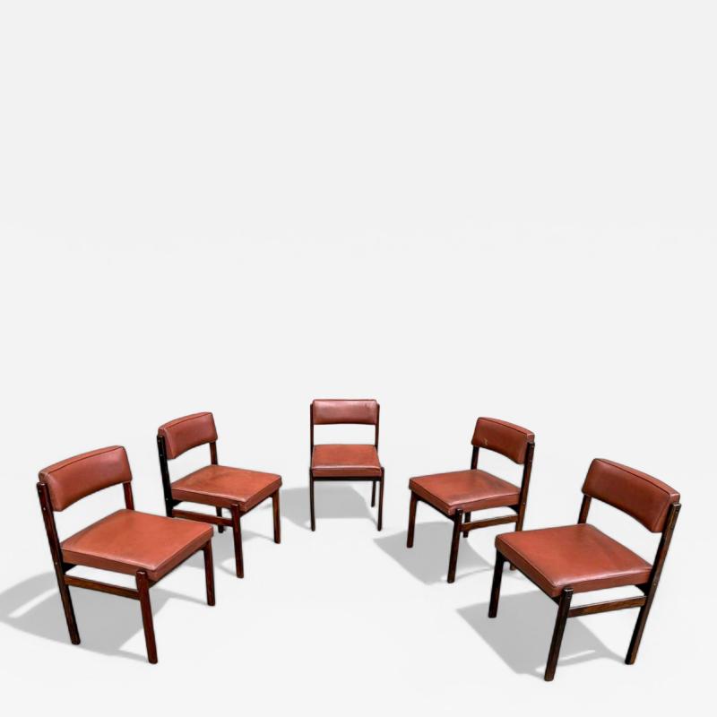 Sergio Rodrigues Brazilian Modern Set of 5 Tiao Dining Chairs Sergio Rodrigues 1959