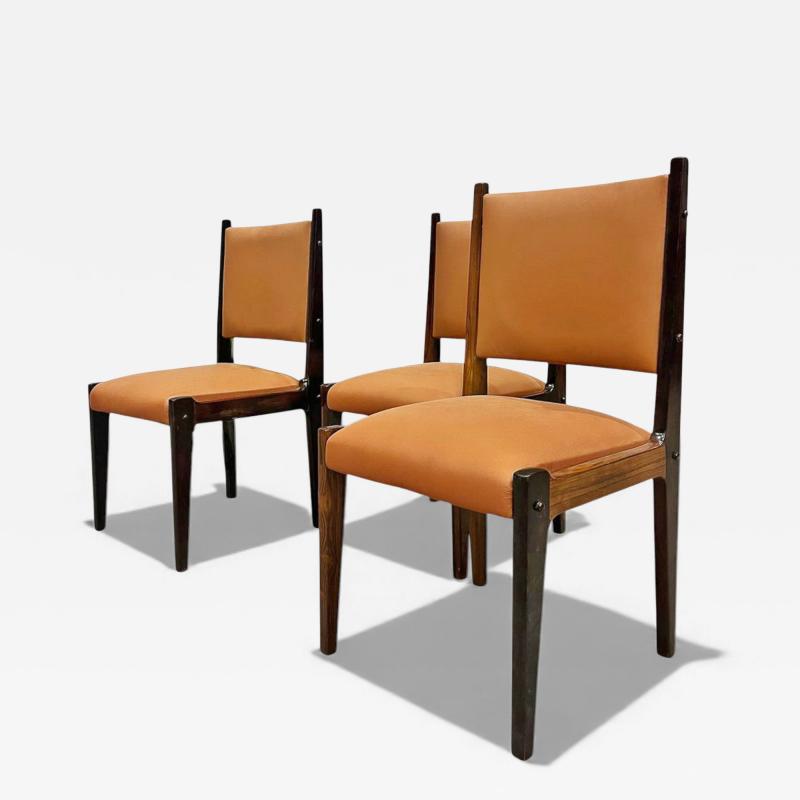 Sergio Rodrigues Dining Chairs in Rosewood Leather Sergio Rodrigues for Bloch 1960s