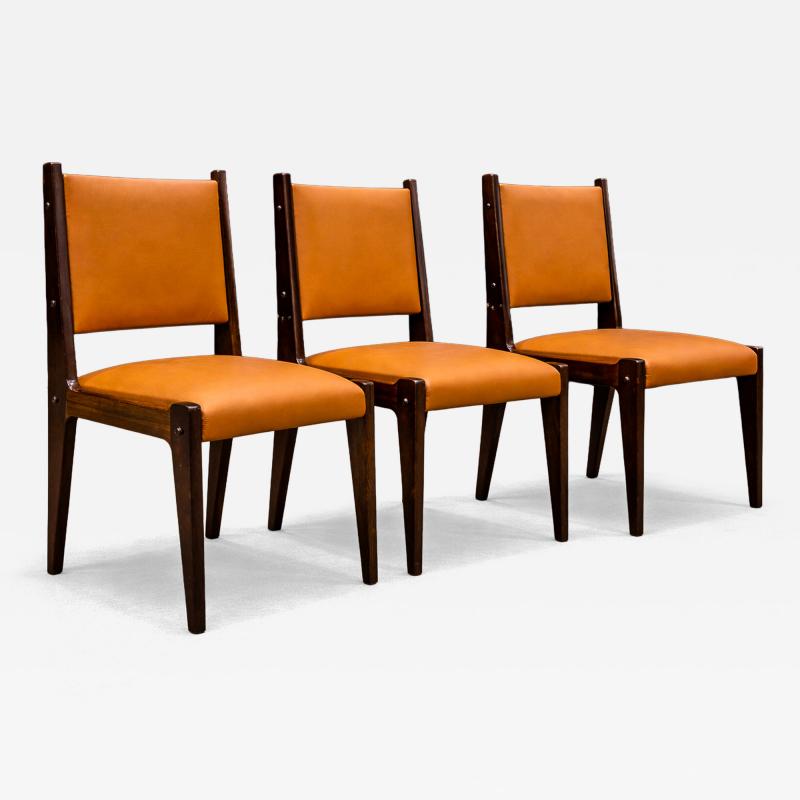 Sergio Rodrigues Dining Chairs in Rosewood Leather Sergio Rodrigues for Bloch 1960s