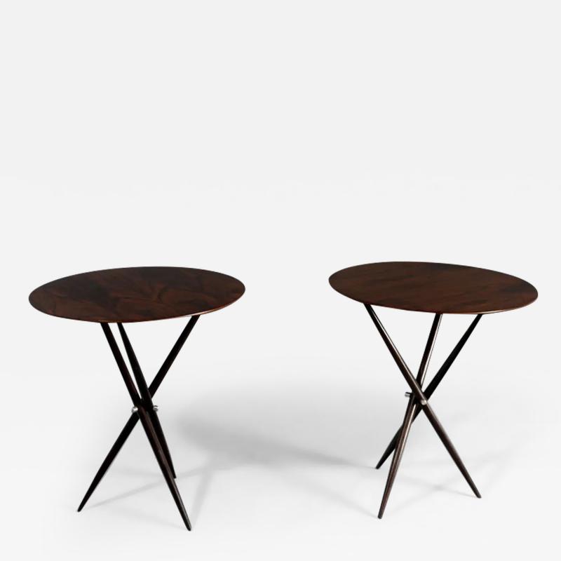 Sergio Rodrigues Mid Century Modern Pair of Janete Side Tables by Sergio Rodrigues Brazil 1950s