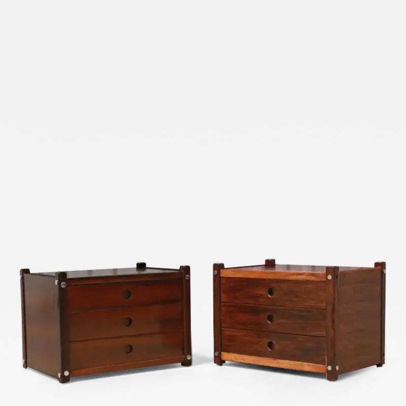 Sergio Rodrigues Mid century Modern Sabara Side Tables in Rosewood Sergio Rodrigues Brazil