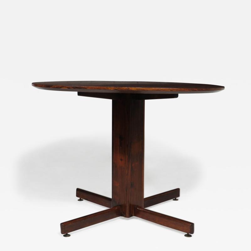 Sergio Rodrigues Rosewood 42 Round Pedestal Base Dining Table