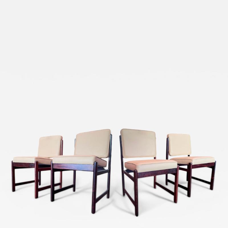 Sergio Rodrigues Set of 4 of Marco Chairs in Rosewood Leather Sergio Rodrigues 1960s
