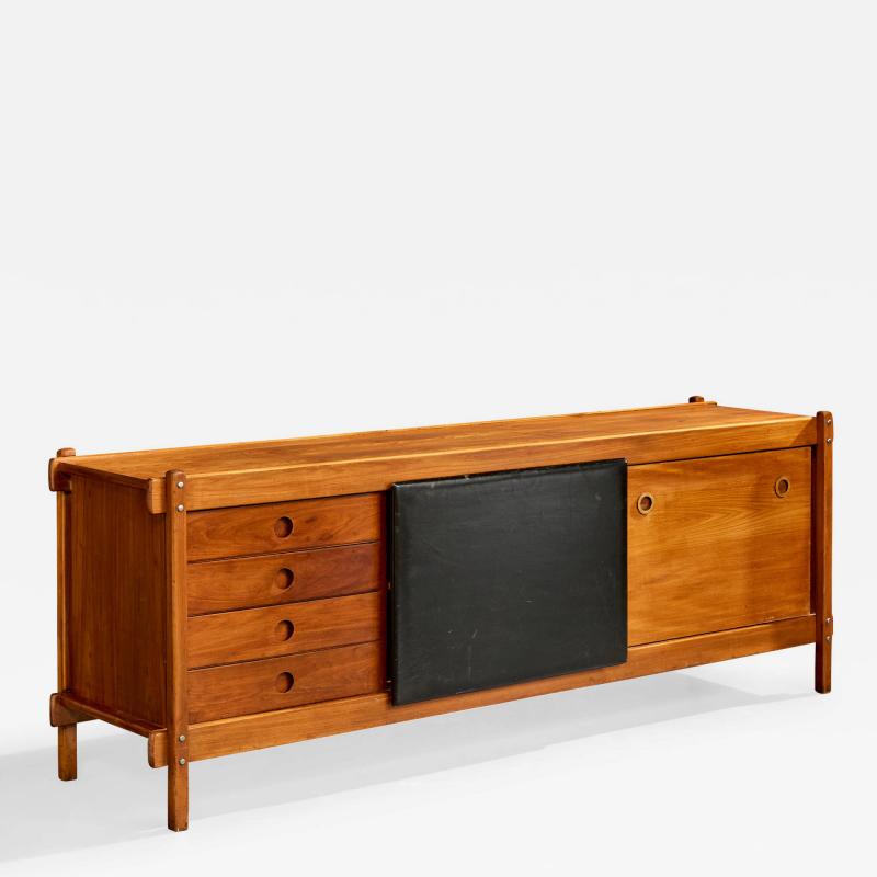 Sergio Rodrigues Sideboard with Freijo and Leather Brazil 1960s