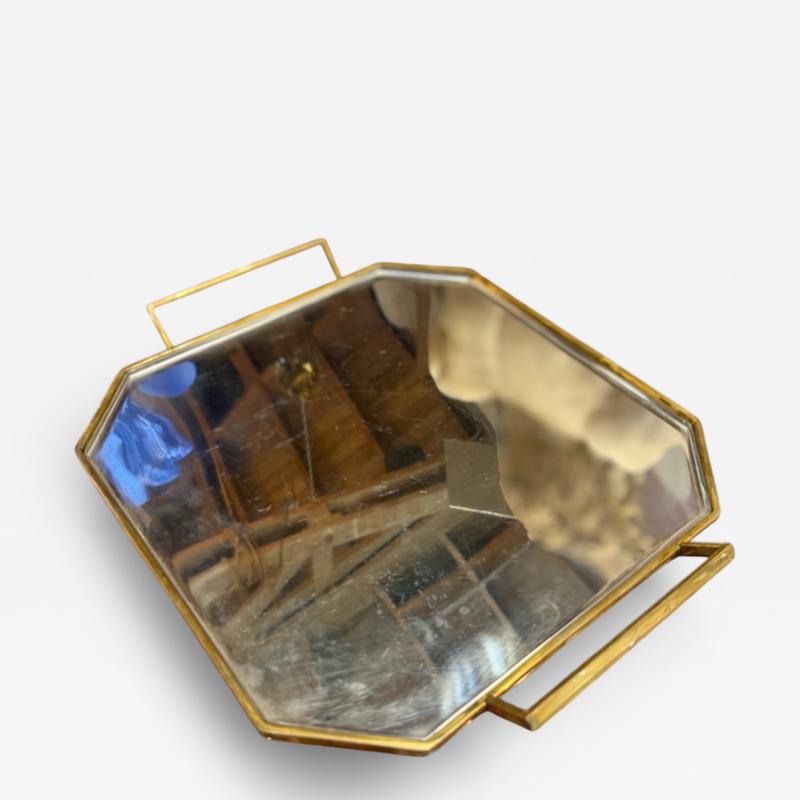 Serving Tray by G ttinghen Brass and Stainless Steel 1970s