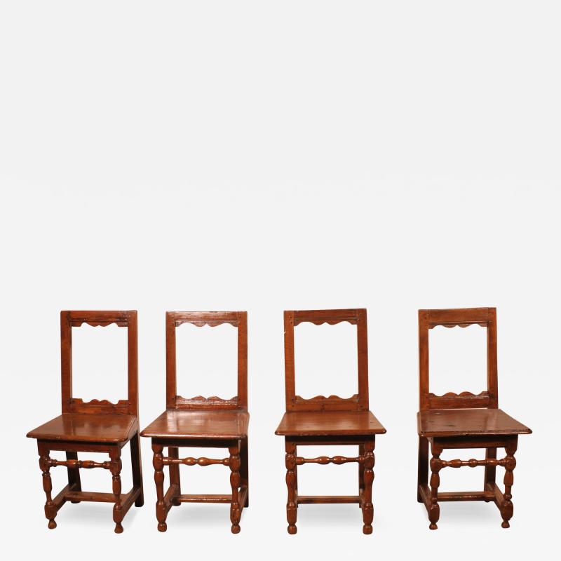 Set Of 4 Lorraine Chairs From The 18th Century In Oak