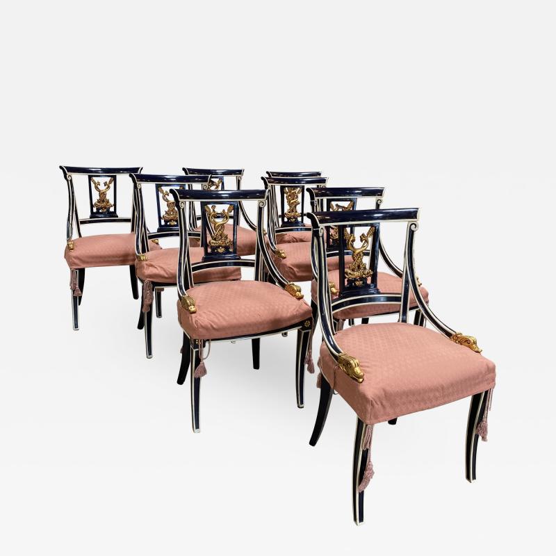 Set Of 8 Venetian Dining Chairs 1920