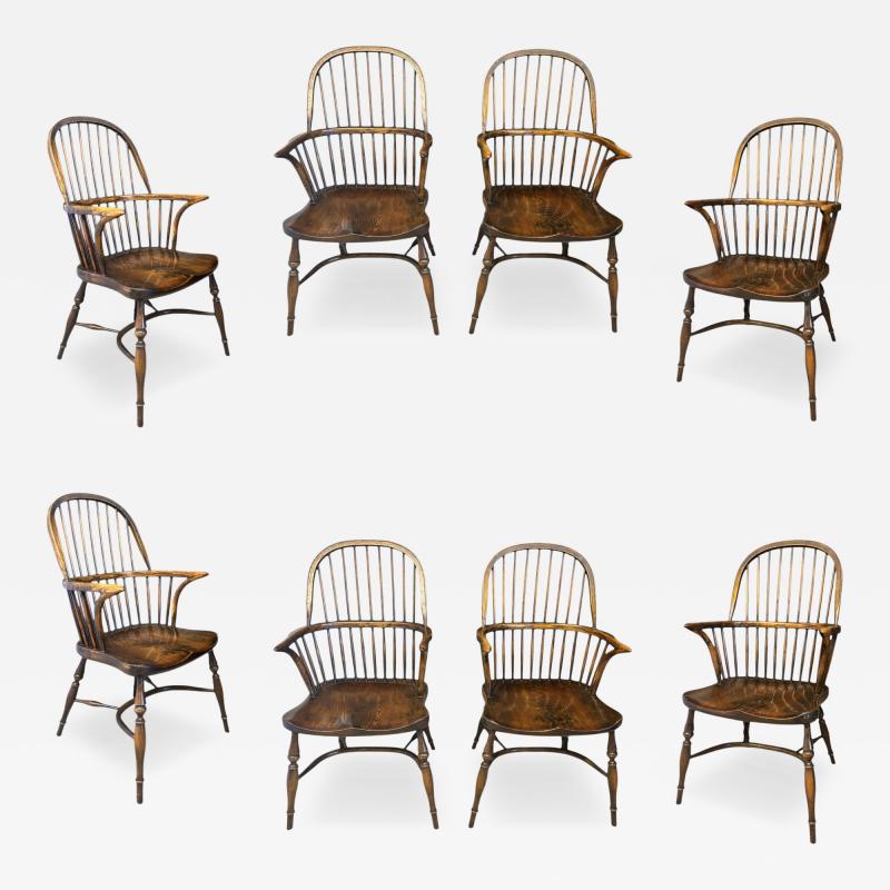 Set Of Eight Oak Windsor Armchairs