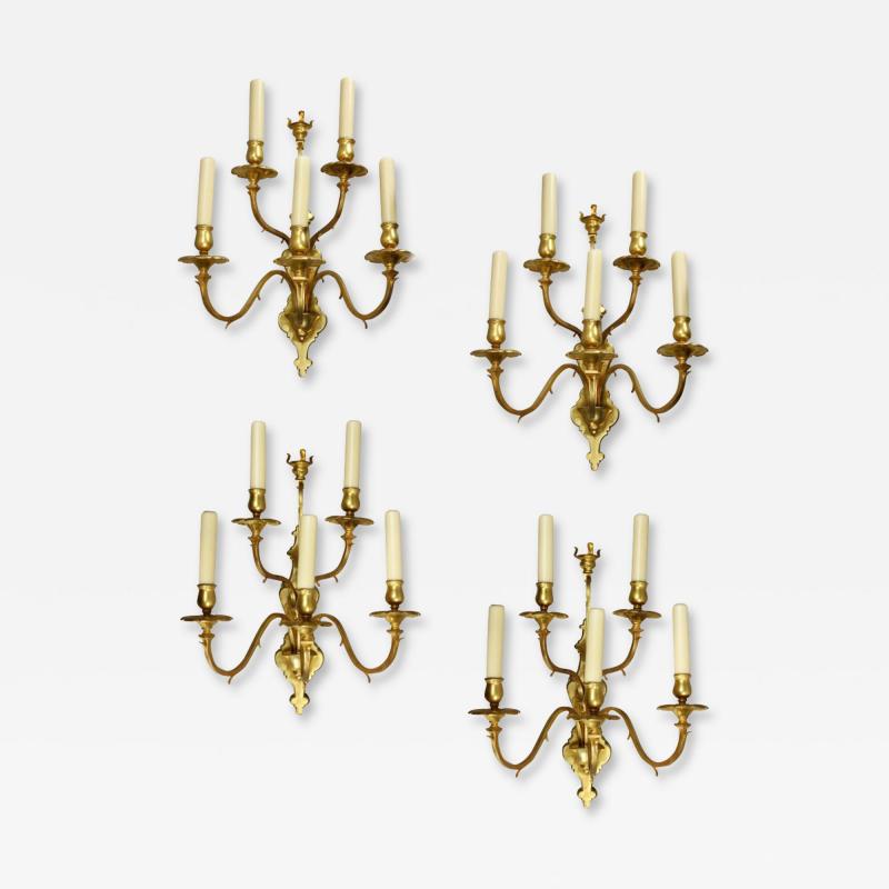 Set Of Four Caldwell And Company Gilt Bronze Wall Sconces