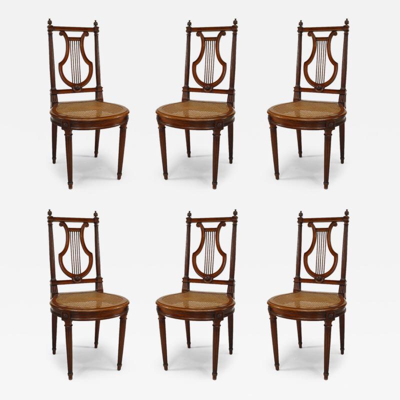 Set of 10 French Louis XVI Lyre Side Chair