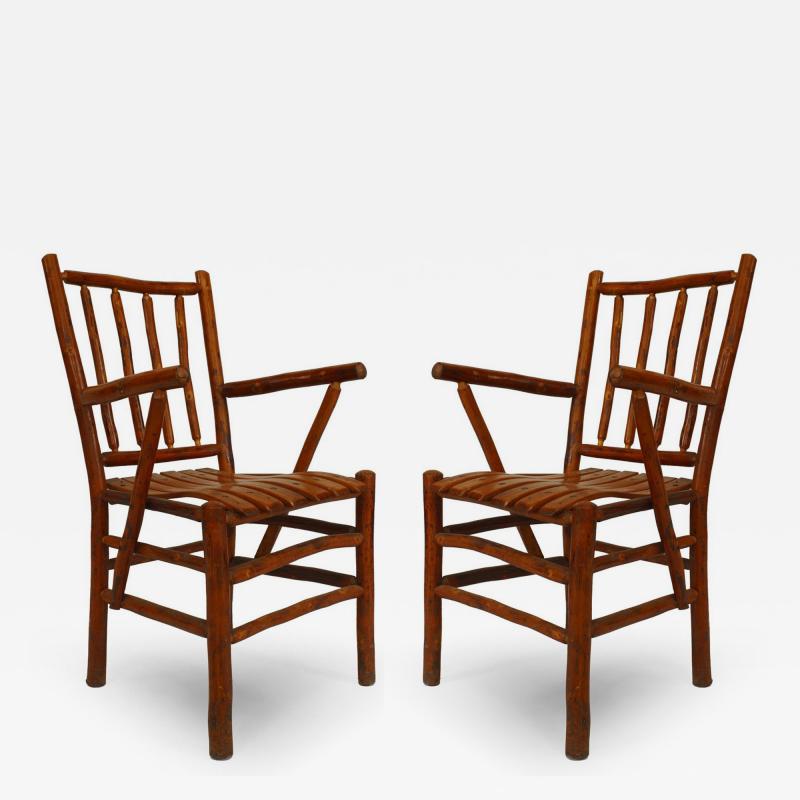 Set of 12 American Rustic Old Hickory Chairs