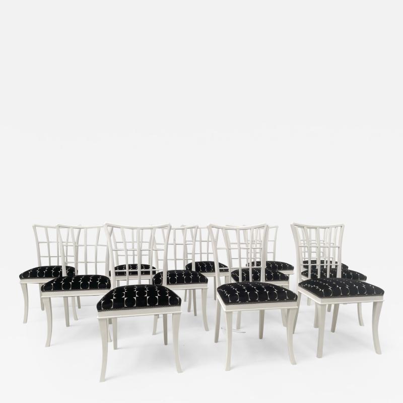 Set of 12 Italian Art Deco Style Dining Chairs