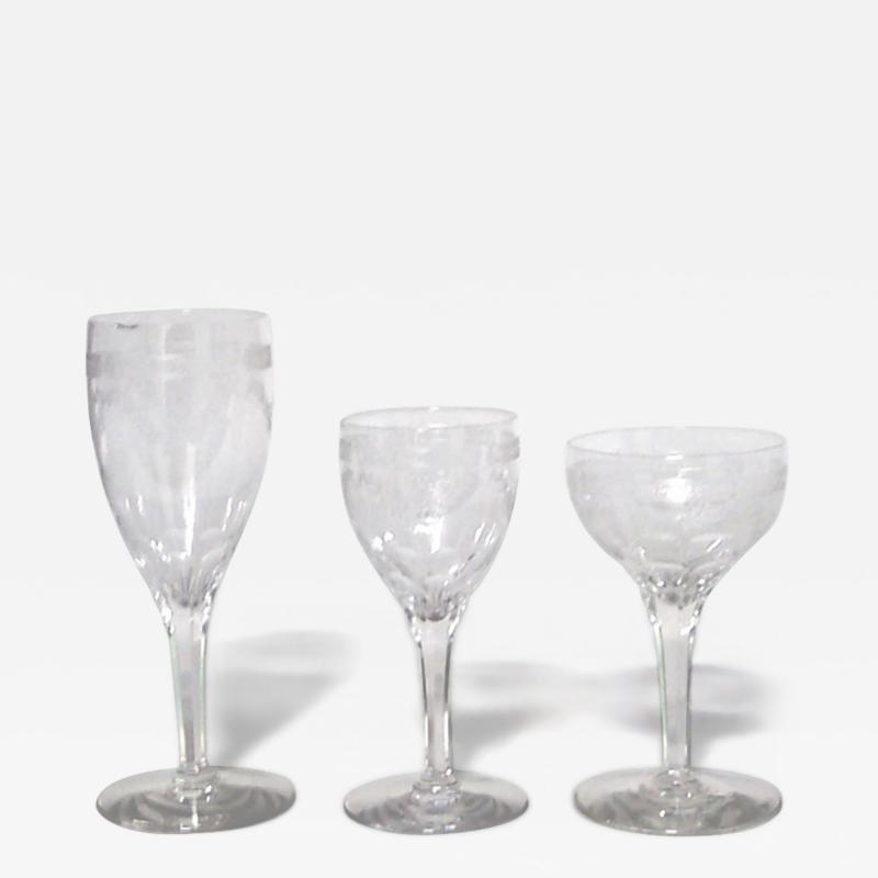 Set of 16 French Victorian Crystal Glass Set