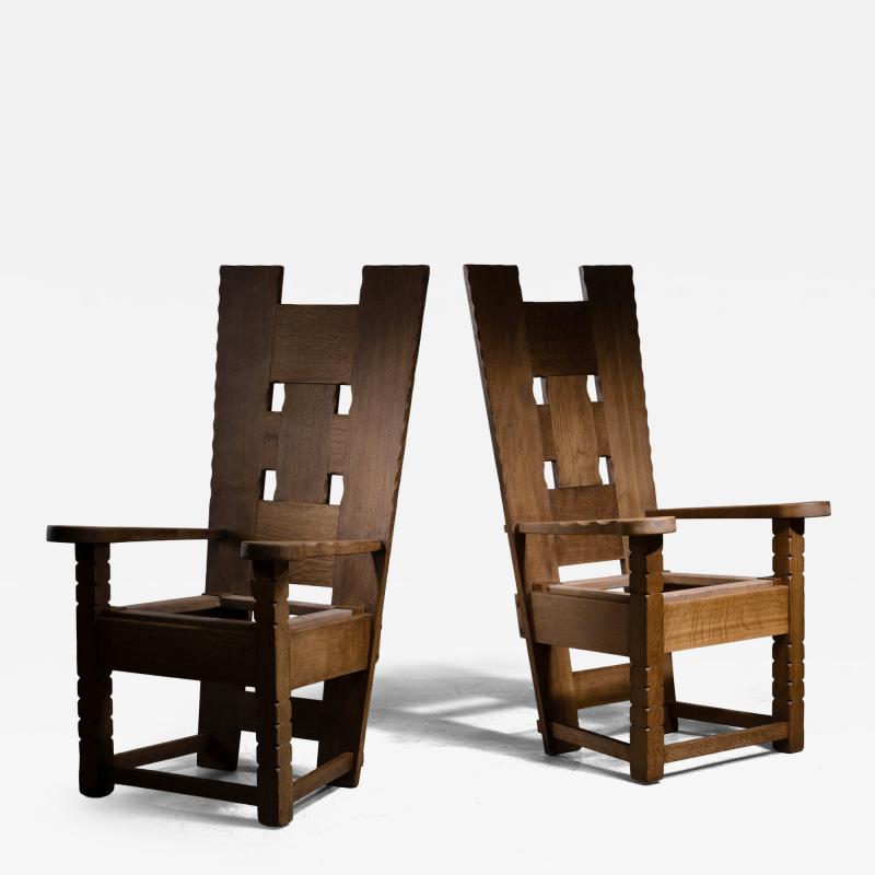 Set of 2 Arts Crafts dining chairs