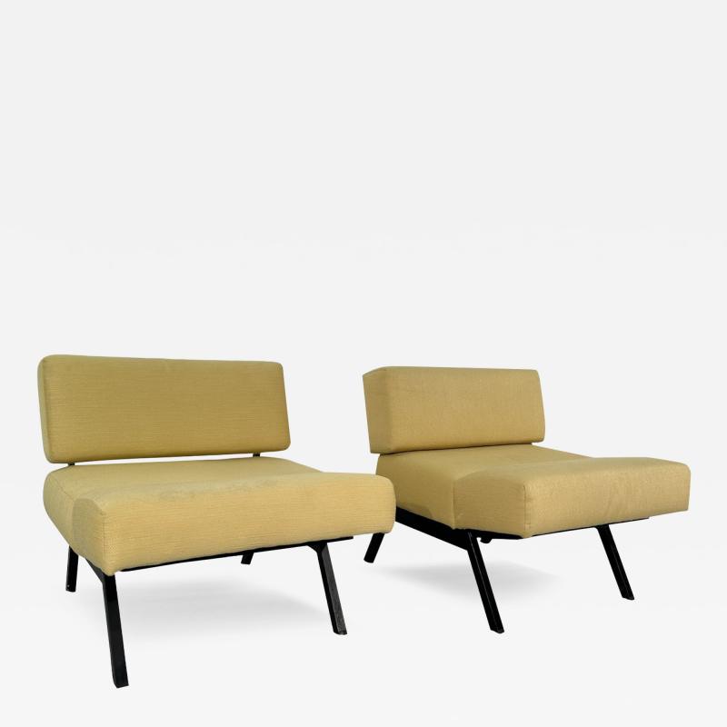 Set of 2 Panchetto Lounge Chairs Designed by Rito Valla for IPE Bologna 1960s