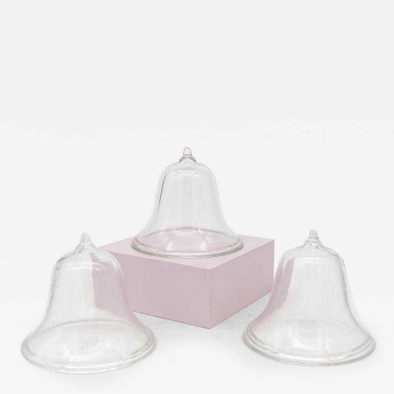 Set of 3 Glass Garden Cloches English Mid 20th c 