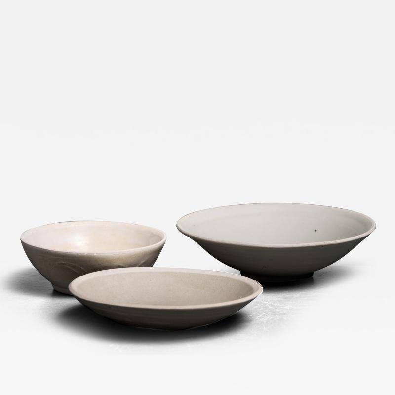 Set of 3 Song Ming dynasty monochrome bowls