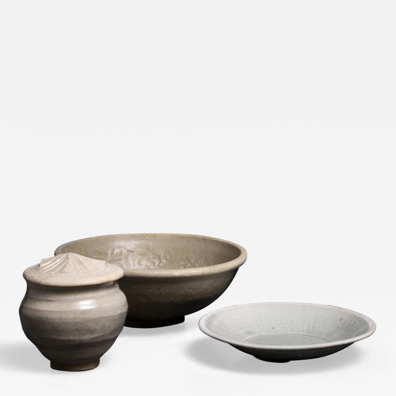 Set of 3 Song Ming dynasty monochrome wares