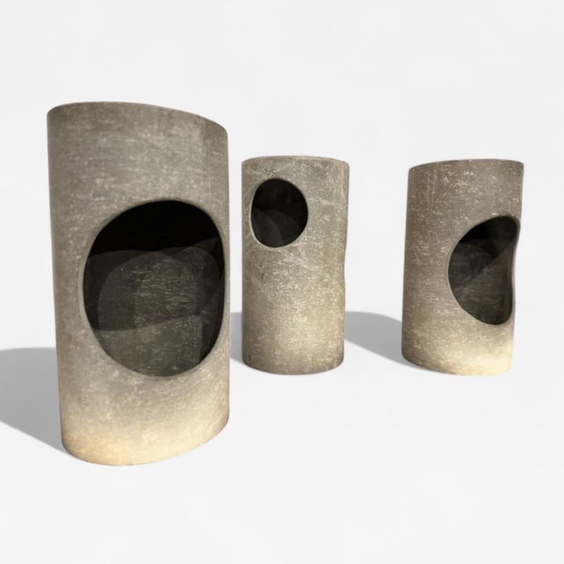 Set of 3 Stools in Fiber Cement Unknown 1960s