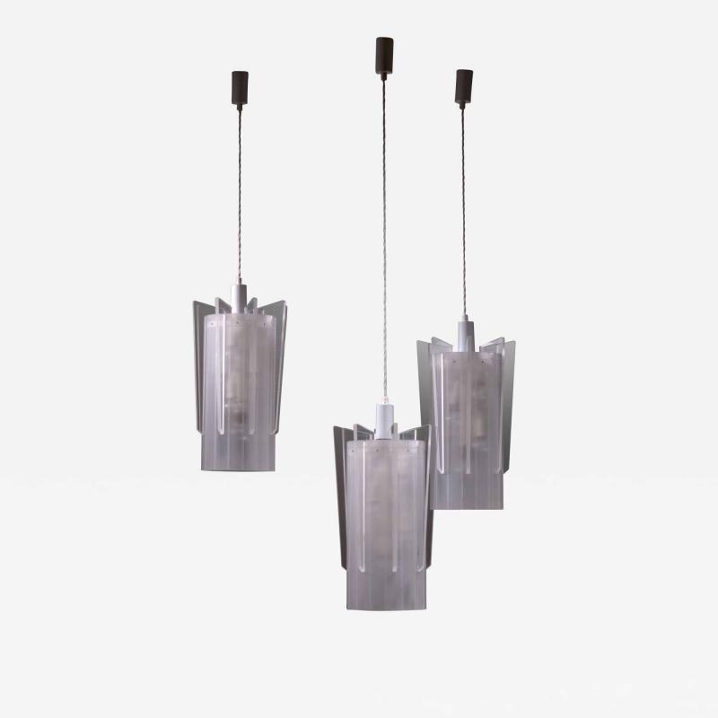 Set of 3 acrylic pendant lamps