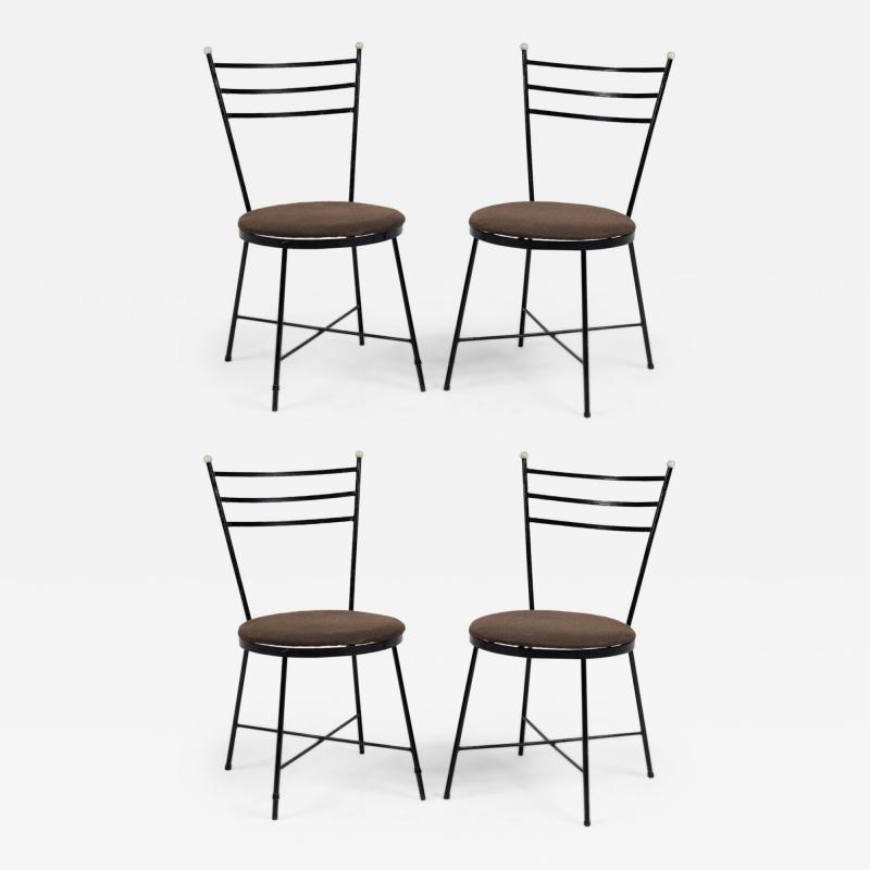 Set of 4 American Mid Century Atomic Age Style Cast Iron Chairs