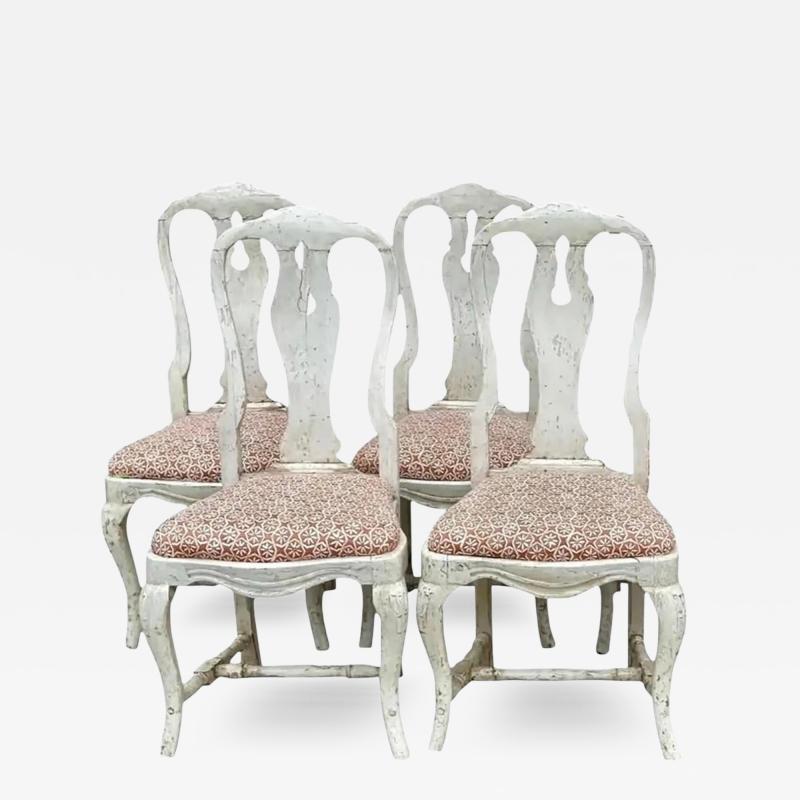 Set of 4 Antique 18 C Gustavian Swedish Empire Dining Chairs