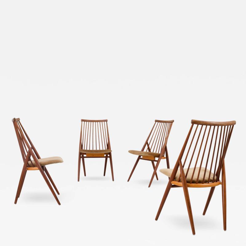 Set of 4 Flamingo Chairs by Thea Leonard for Nassjo Stolefrabrik Sweden 1960